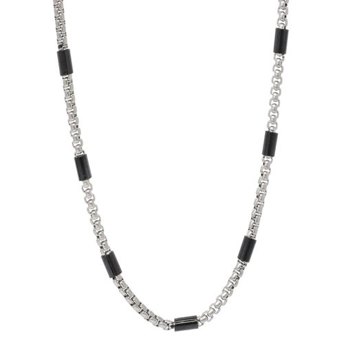 Collar de acero inoxidable de dos tonos para hombre