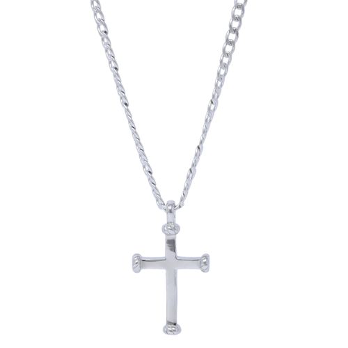 Cadena con dije de cruz de acero inoxidable para hombre