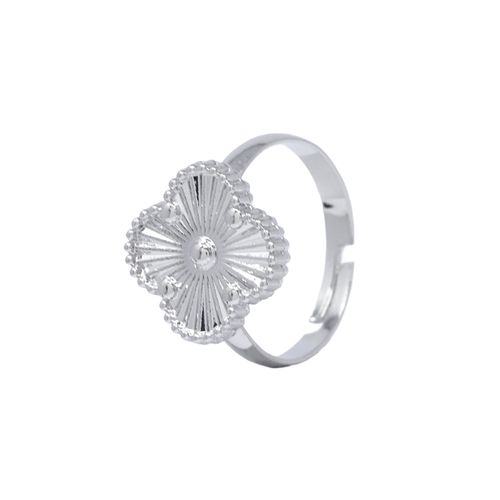 Anillo de trébol de acero inoxidable para mujer
