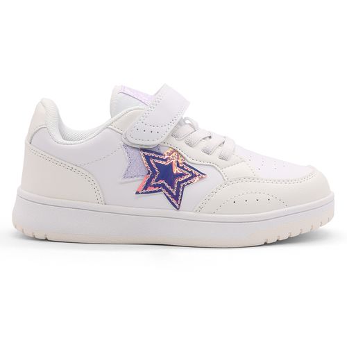 Zapato deportivo casual Spalding blanco con estrella morada para niña