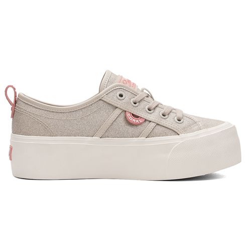 Zapato casual Coral Debbie color beige (glitter) para mujer