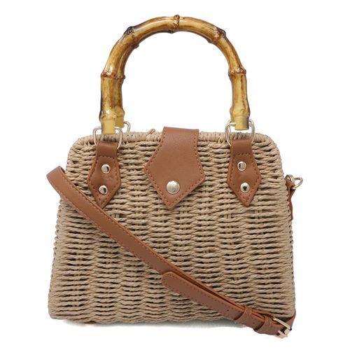 Cartera satchel de playa Joia color café para mujer