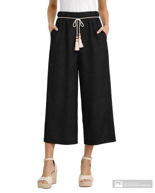 Pantalón Marcella palazzo de cintura alta para mujer