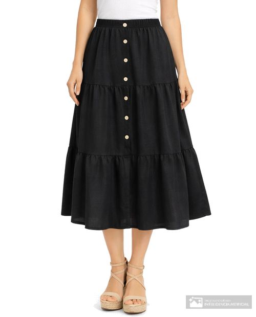 Falda Marcella midi de cintura alta para mujer