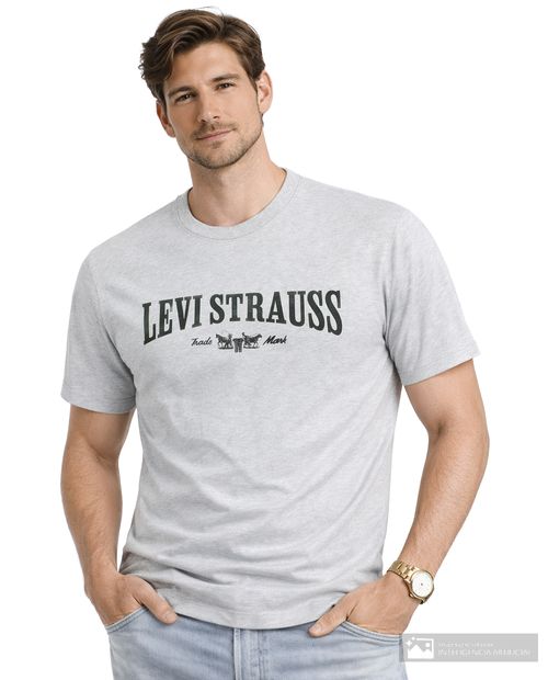 Camiseta casual Levi's regular fit gris estampada para hombre