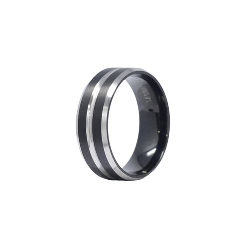 Anillo de acero inoxidable bicolor para hombre