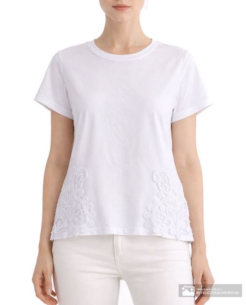 Camiseta Sabrina blanca manga corta para mujer