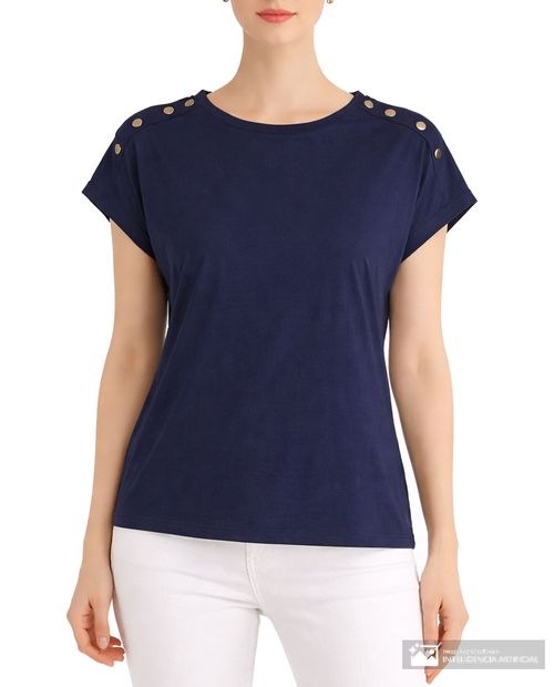 Camiseta Sabrina azul manga corta para mujer