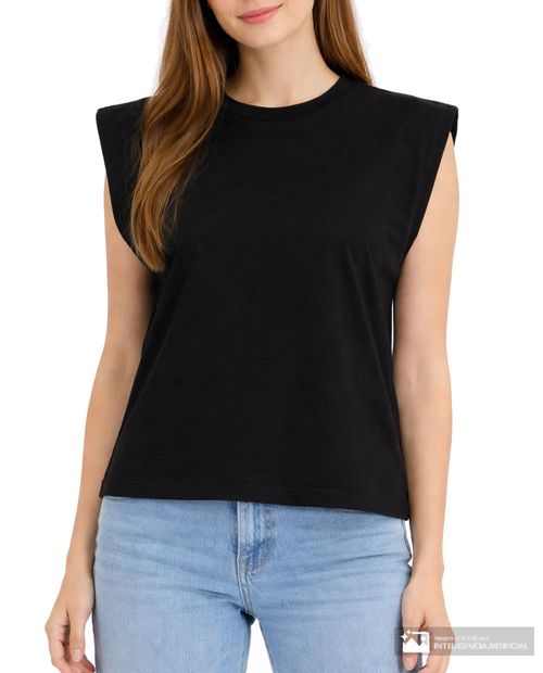 Camiseta Orange negra sin mangas para mujer