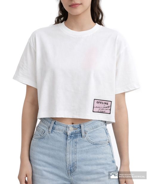 Camiseta Orange blanca manga corta para mujer