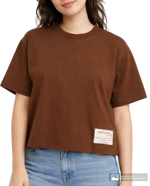 Camiseta Orange café manga corta para mujer