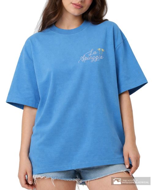 Camiseta Orange estampada manga corta para mujer