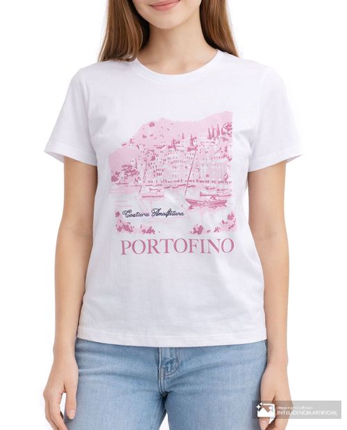 Camiseta Orange estampada manga corta para mujer