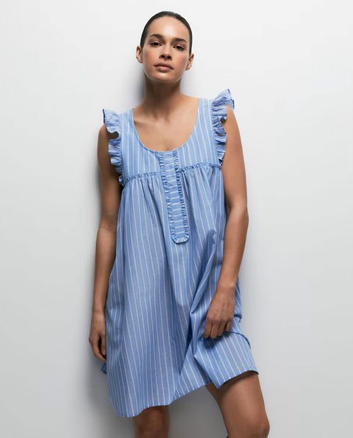 Camisón Sfera azul rayado para mujer