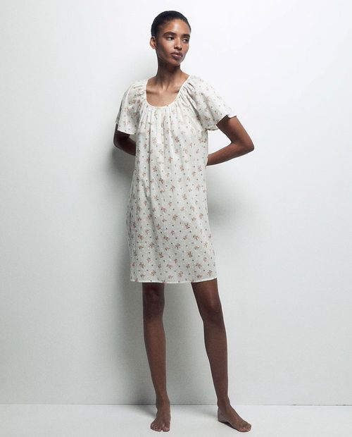 Camisón Sfera blanco estampado para mujer