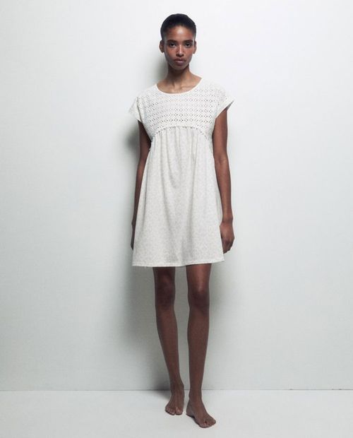 Camisón Sfera blanco estampado para mujer