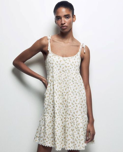Camisón Sfera blanco estampado para mujer