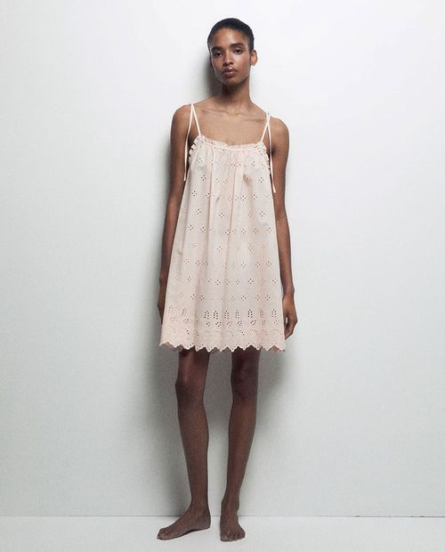 Camisón Sfera rosado calado para mujer