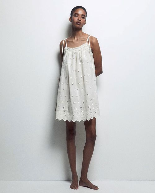 Camisón Sfera blanco calado para mujer