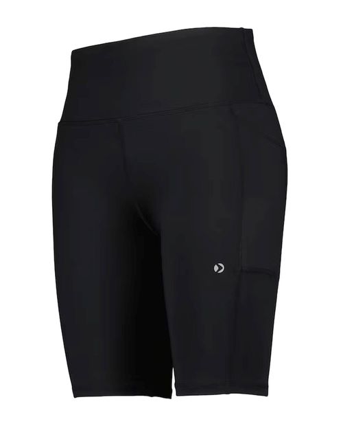 Legging corta Boomerang negra sólida para mujer