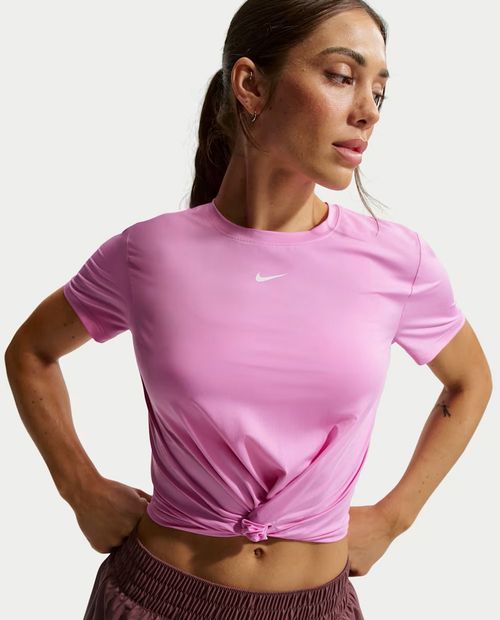 Camiseta deportiva Nike rosada sólida para mujer