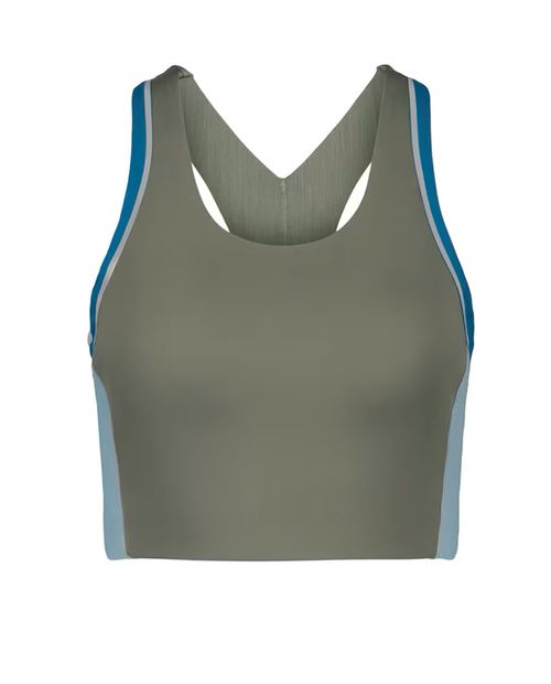 Top bra deportivo Boomerang verde color blocking para mujer