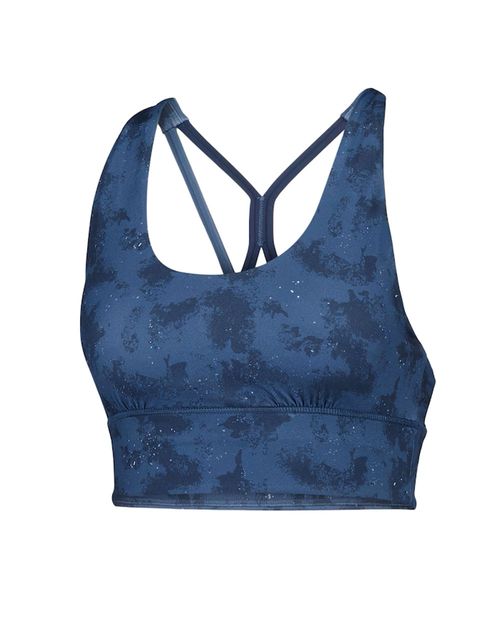 Top bra deportivo Boomerang azul estampado para mujer