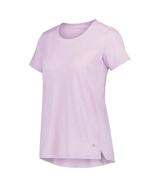 Camiseta deportiva Boomerang morada calada para mujer