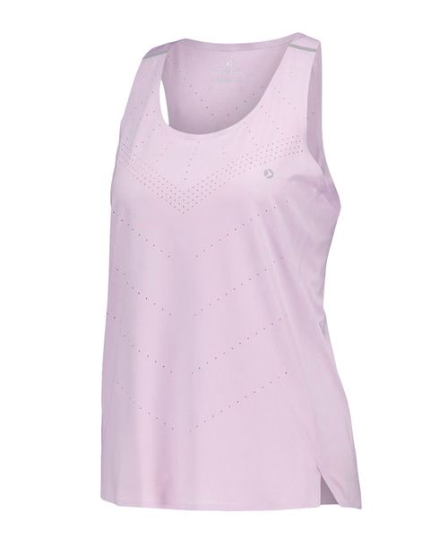 Camiseta deportiva Boomerang morada calada para mujer