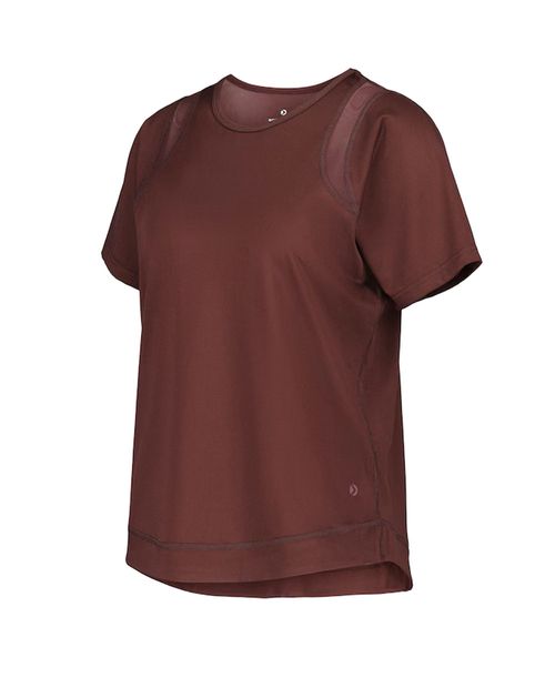 Camiseta deportiva Boomerang roja sólida para mujer