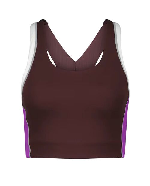 Top bra deportivo Boomerang rojo color blocking para mujer