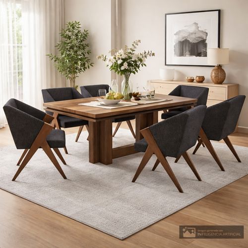 Juego de comedor 6 personas rectangular Santorini