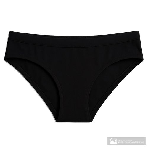 Bikini Orange negro de cintura media para mujer