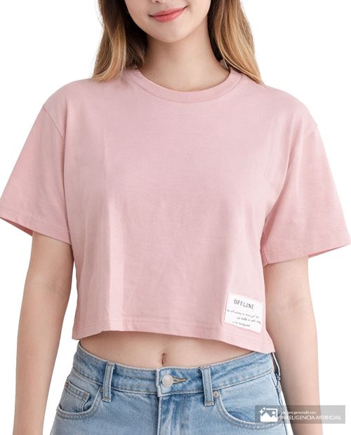 Camiseta Orange rosada manga corta para mujer