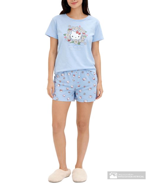 Pijama con short St. Jacks estampada de Hello Kitty para mujer