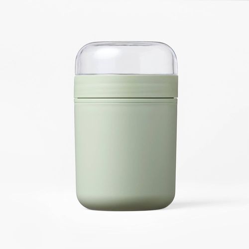 Depósito Figmint de plástico con tasa para snack