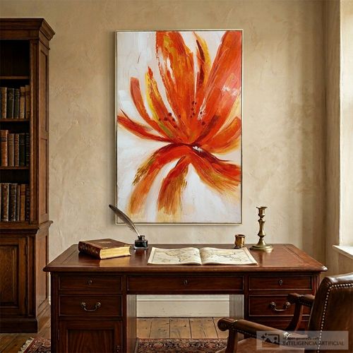 Cuadro decorativo abstracto con diseño floral 82x122 cm