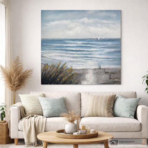 Cuadro decorativo paisaje de mar 100x100 cm