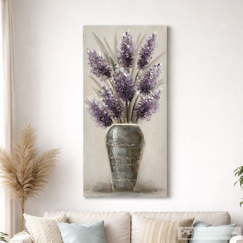 Cuadro abstracto jarrón con flores 30x60 cm