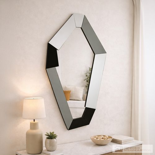 Espejo decorativo con diseño geométrico 60x90 cm