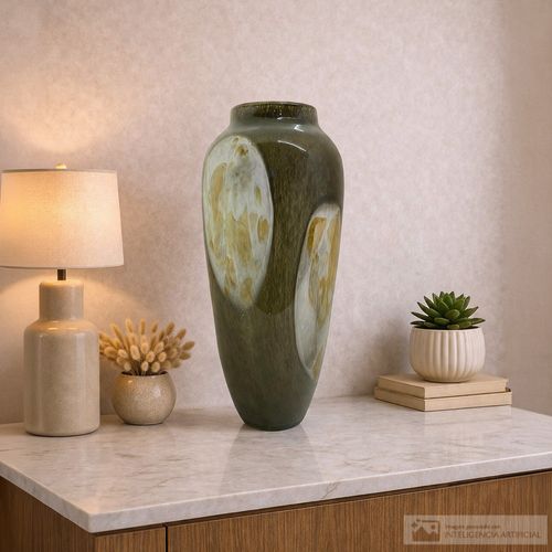 Florero decorativo marmoleado 18x41 cm