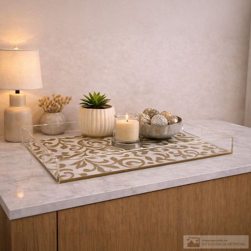 Bandeja decorativa cuadrada 45x30.2 cm