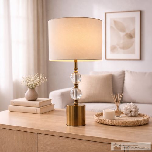 Lámpara con base decorativa para mesa 33x63 cm