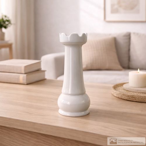 Figura decorativa torre de ajedrez 11x24 cm