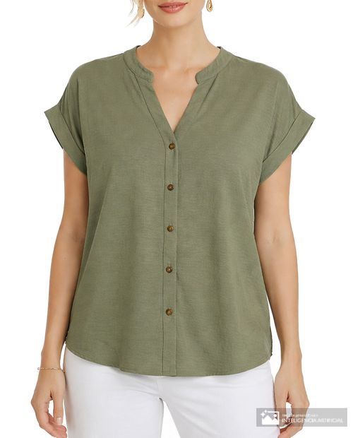 Blusa Sabrina túnica manga corta para mujer