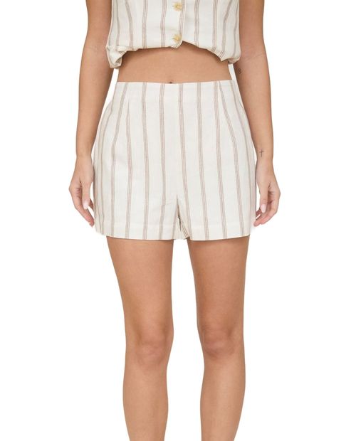 Short Mine casual rayado de cintura alta para mujer