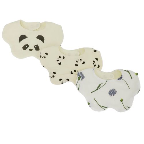 Set de 3 baberos multicolor con estampado para bebé niña