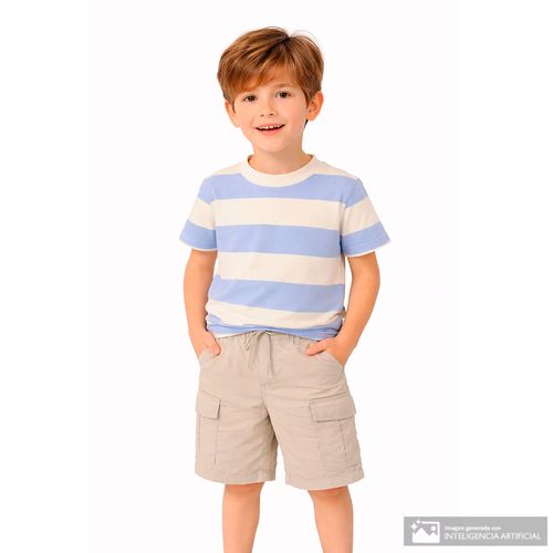 Camiseta bicolor rayada para niño
