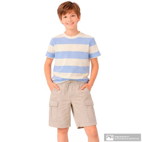 Camiseta bicolor rayada para niño