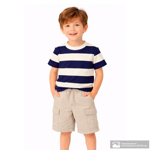 Camisetas bicolor rayado para niño